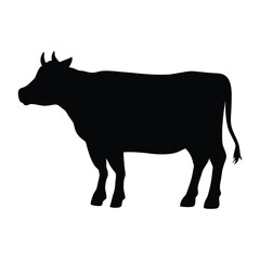 black silhouette of a cow