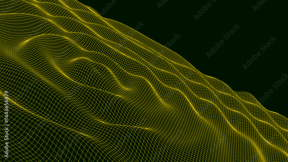 Poster abstract futuristic wormhole texture. 3d grid portal hole or sound wave background. for website and 
