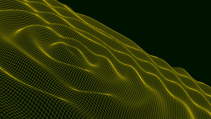 Abstract futuristic wormhole texture. 3D grid portal hole or sound wave background. For website and banner design. Big data visualization. Vector illustration.
