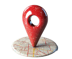 Exploring location markers in space virtual environment concept isolated on transparent background