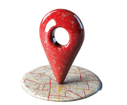 Exploring location markers in space virtual environment concept isolated on transparent background