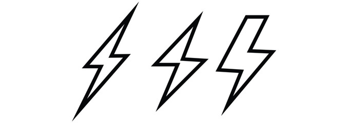 set of lightning icon thunderbolt vector illustration 