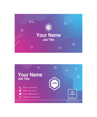 Modern Gradient Business Card Template with QR Code