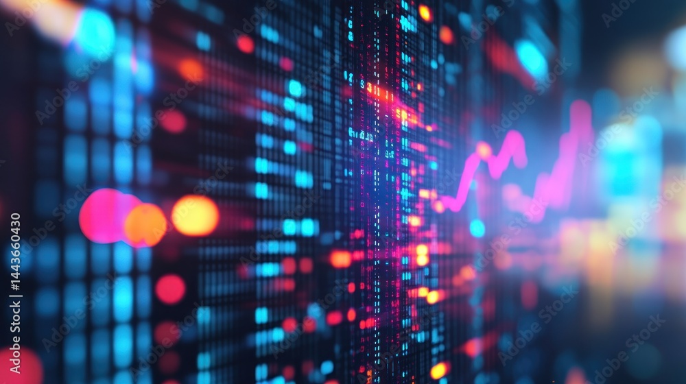Poster abstract digital data visualization