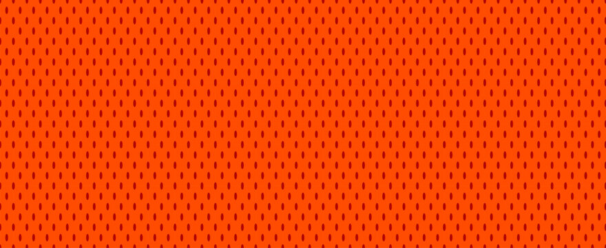 Orange Hockey Jersey Mesh Texture Seamless Vector Pattern. Sports Background. Athletic Fabric Close-Up. Breathable and Moisture Wicking Sportswear Textile.