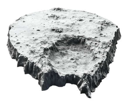 Exploring lunar landscapes moon crater analysis outer space isolated on transparent background