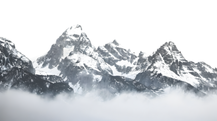 Majestic Sunrise in the Teton Range on White Background