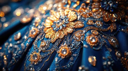 Exquisitely embroidered gown detail