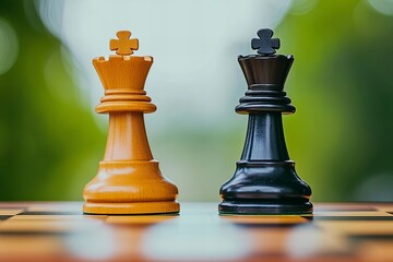 A Meeting of Minds: Chess Pieces from Different Companies Unite on a Wooden Board