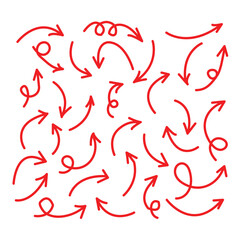 Handmade doodle Arrow vector illustration. Arrow icon in hand drawn style. Cursor pointer sign business concept.