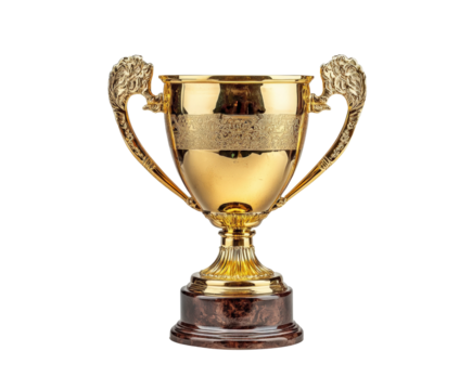 Championship trophy display sports venue product achievement isolated on transparent background