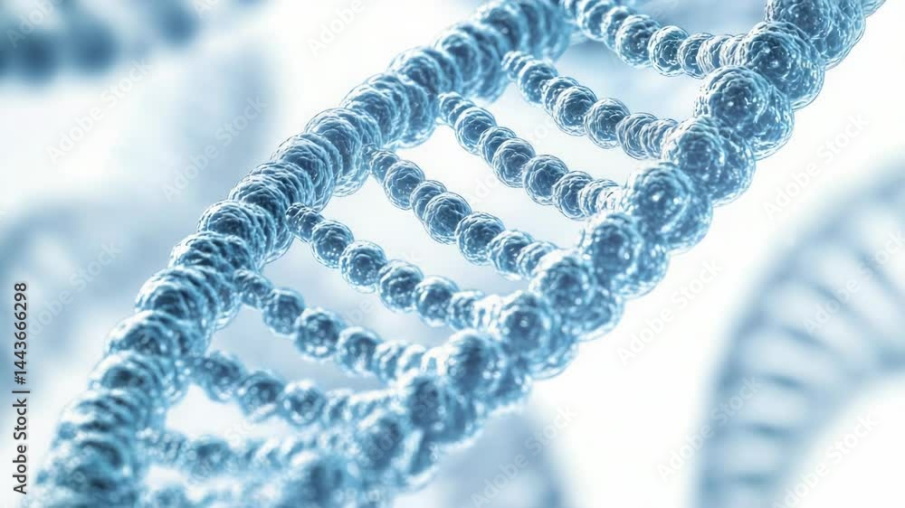 Poster a close-up of two complementary dna strands intertwined