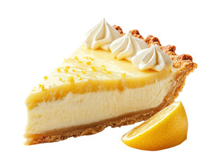 Lemon meringue pie recipe kitchen food bright isolated on transparent background