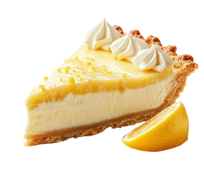 Lemon meringue pie recipe kitchen food bright isolated on transparent background