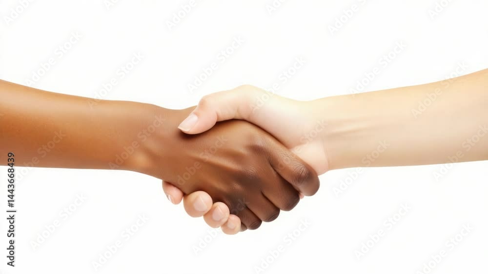 Poster close-up shot of two individuals extending and clasping hands in a handshake