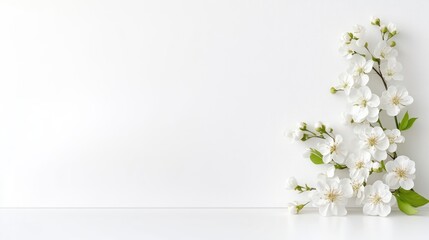 Fototapeta premium Delicate spring blossoms on a white background (4)