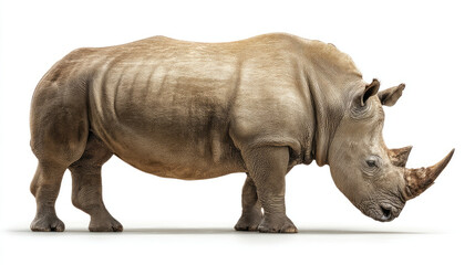 Naklejka premium Rhinoceros portrait side view