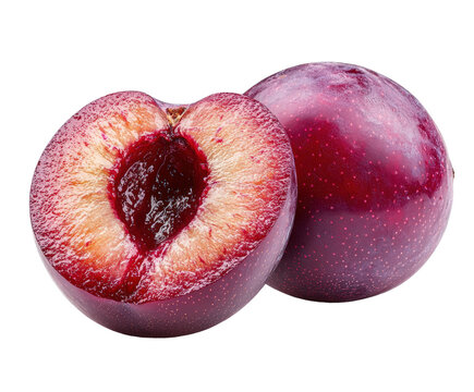 Harvesting juicy plums orchard fruit natural isolated on transparent background