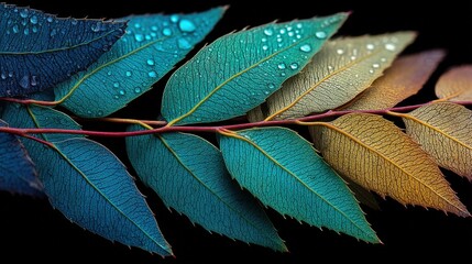 Close-up view of serrated eucalyptus leaf showcasing vibrant jade green and turquoise hues