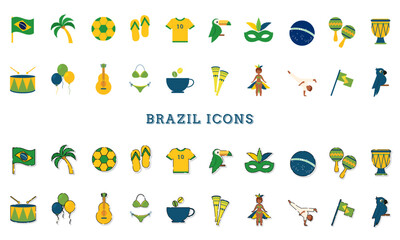 Complete Brazil theme collection. Vector