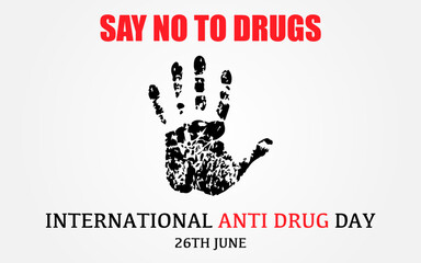 Say no to drugs poster template, international anti drug day banner