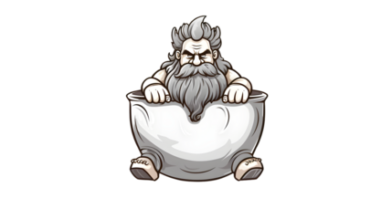 Statue of Ancient Greek God Hephaestus Sitting on a Chair for Historical Illustrations and Educational Purposes