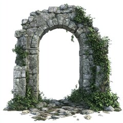 Overgrown Stone Archway: Medieval Ruins, Ivy, Plants