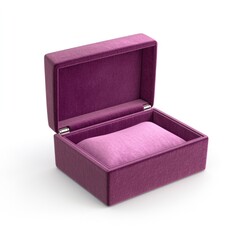 Open Purple Velvet Jewelry Box, Gift Box Mockup, 3D Render