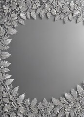 Silver leaf lace border, shimmering metallic background,  design,  filigree