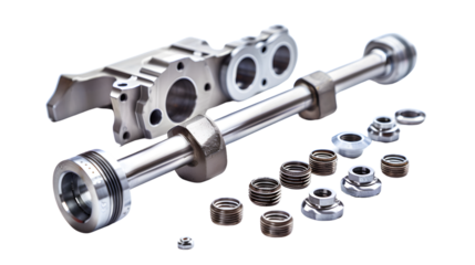 Professional High-Quality Image of Disassembled Connecting Rod and Crankshaft Part