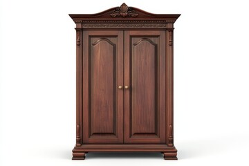 Elegant Wooden Double Door Wardrobe with Carvings