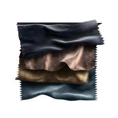 Elegant Draped Fabric Samples in Navy Brown Beige Teal Colors for Interior Design Projects
