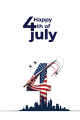 4th of July celebration icon set featuring American pride, USA flags, fireworks, Statue of Liberty, and freedom-themed graphics for Independence Day posters, flyers, web designs, and social media cont