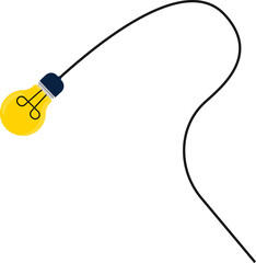 Light bulb in a socket with a wire running in a colorful round path.
