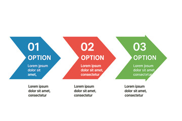 A vector infographic design with 3 steps or options, ideal for illustrating business concepts in presentations, banners, and workflow layouts
