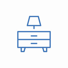 bedside table lamp icon sign vector