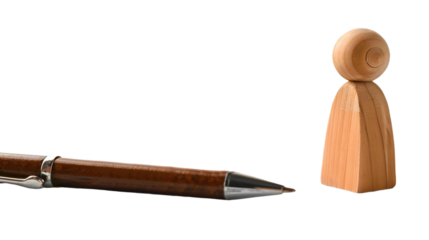 Symbolic Wooden Doll Illustrates Employee's Hard Work and Dedication in Workplace Environment