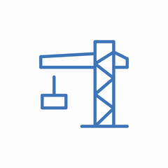 construction crane icon sign vector