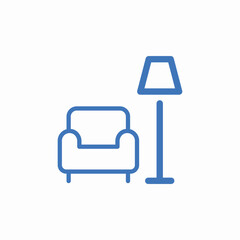 cozy room furniture icon sign vector