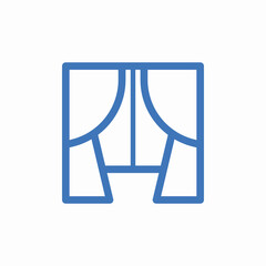 curtains window drapes icon sign vector