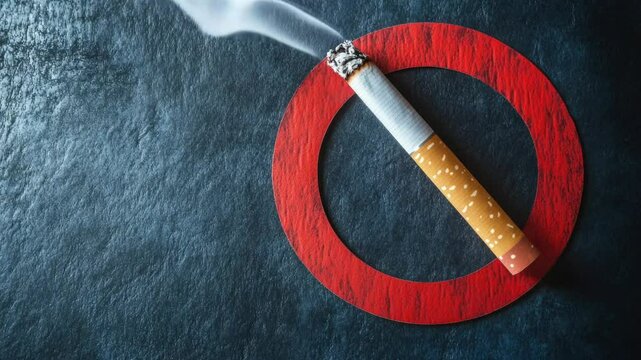 A cigarette with smoke, great for depicting a moment of relaxation or contemplation