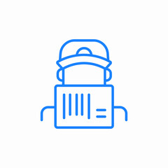 delivery worker id icon sign vector