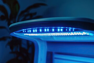 Blue LED lights on tanning bed