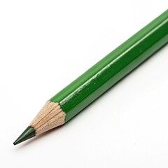 green pencil on white background