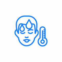 fever symptoms check icon sign vector