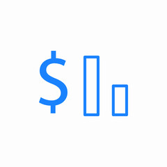 financial data analytics icon sign vector