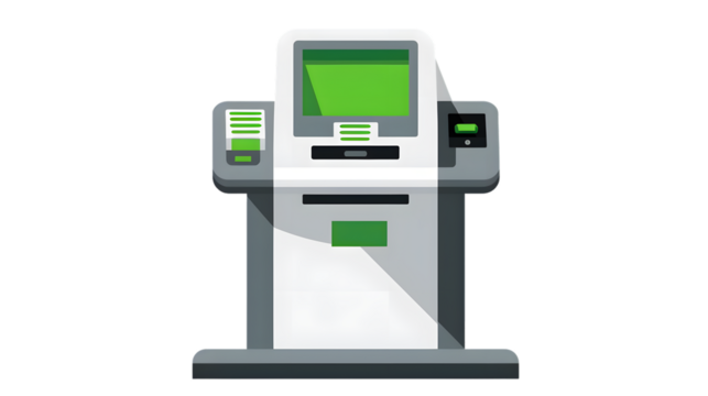 Modern Ticket Terminal Icon in Bicolor Flat Vector Style for Multiple Usage Scenarios