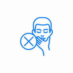 no face touching icon sign vector