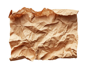 Crumpled paper texture for design digital isolated on transparent background