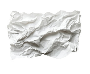 Crumpled white paper texture detail neutral isolated on transparent background